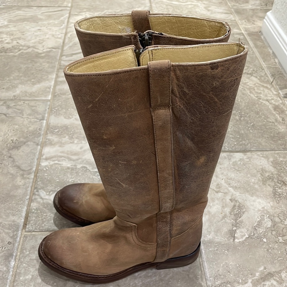 Justin Women's Tall‎ Leather Riding Boot Round Toe - Msl502 Size 6B